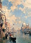 Franz Richard Unterberger Canvas Paintings - The Grand Canal, Venice